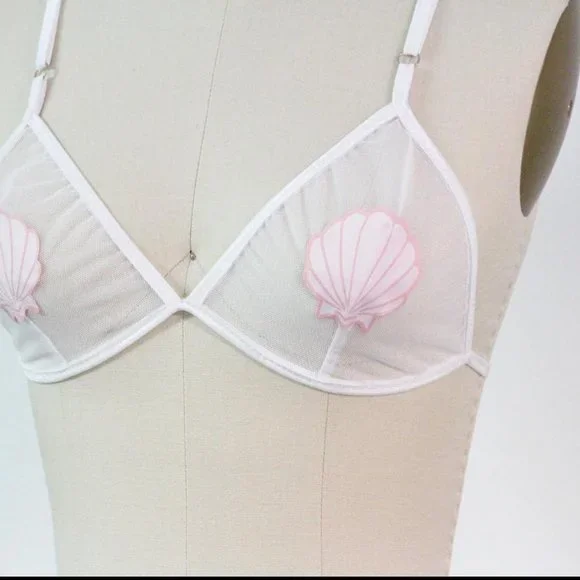 Seashell Black Mesh Bralette - Picture 5 of 6